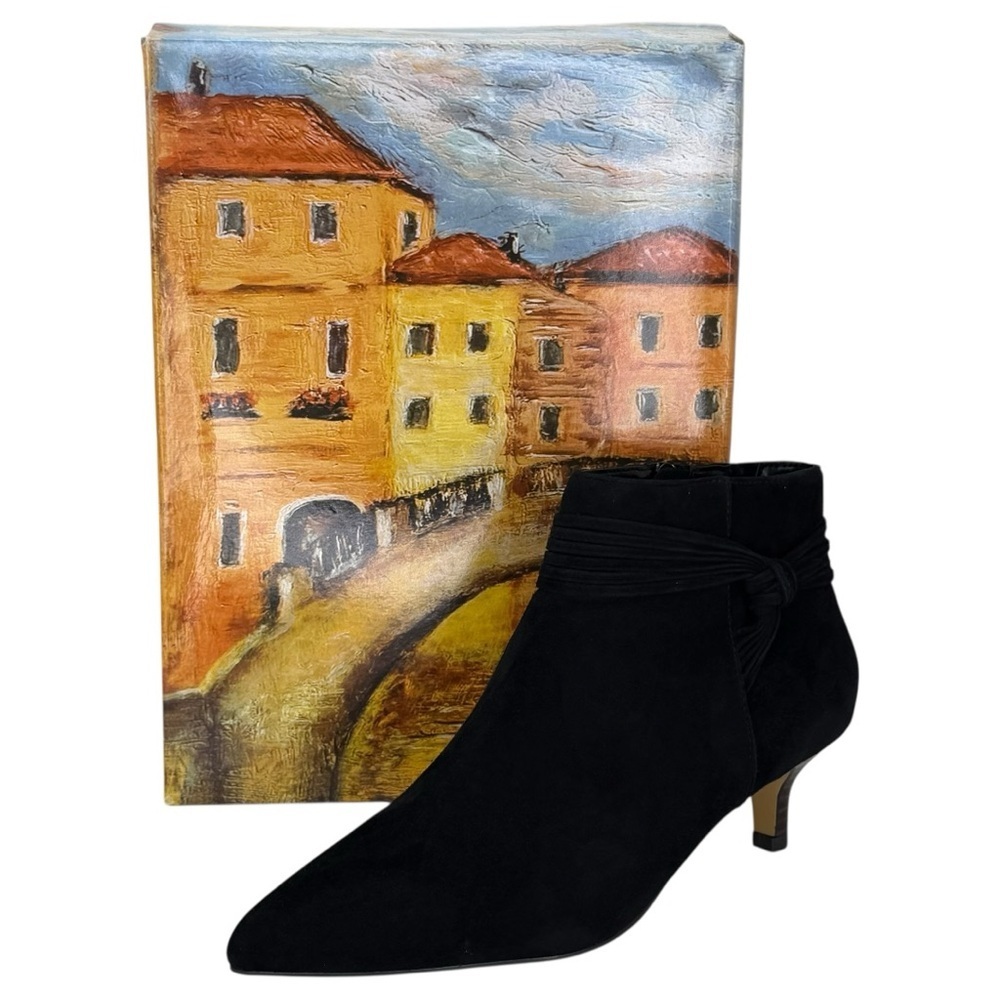 Bella Vita Jani Black Suede Leather Womens Booties Size 9N - Picture 11 of 11